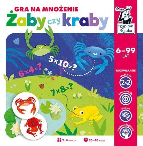 Gra edukacyjna "Żaby czy Kraby" dla dzieci 6+ Nauka mnożenia do 100 Gra edukacyjna "Żaby czy Kraby" dla dzieci 6+ Nauka mnożenia do 100