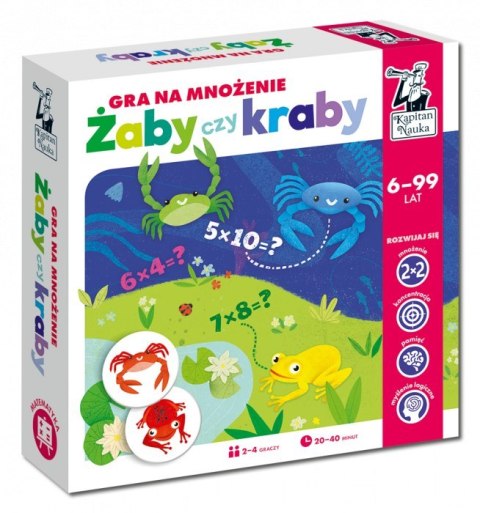 Gra edukacyjna "Żaby czy Kraby" dla dzieci 6+ Nauka mnożenia do 100 Gra edukacyjna "Żaby czy Kraby" dla dzieci 6+ Nauka mnożenia do 100