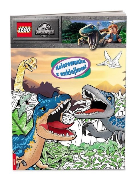 Lego Jurassic World. Kolorowanka z naklejkami Lego Jurassic World. Kolorowanka z naklejkami