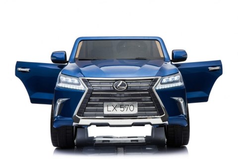 Lexus LX570 Lakierowane Autko dla 2 dzieci Niebieski + Pilot + Koła EVA + Radio MP3 LED