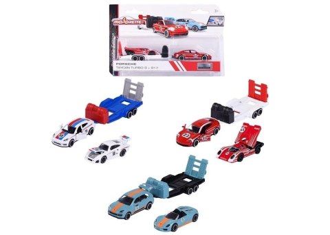Majorette Porsche z przyczepką mix Majorette Porsche z przyczepką mix