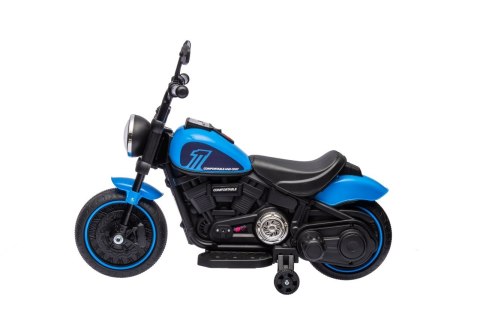 Motorek Chopper FASTER na akumulator dla dzieci Niebieski + Radio FM + Panel audio + LED