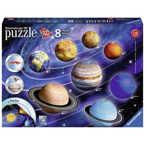 Puzzle 3D Układ Planet 522 elementy Puzzle 3D Układ Planet 522 elementy