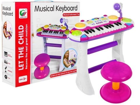 Różowy zestaw muzyczny Keyboard + Werble + Mikrofon dla dzieci 3+ Światła + Dźwięki 2 oktawy Różowy zestaw muzyczny Keyboard + Werble + Mikrofon dla dzieci 3+ Światła + Dźwięki 2 oktawy