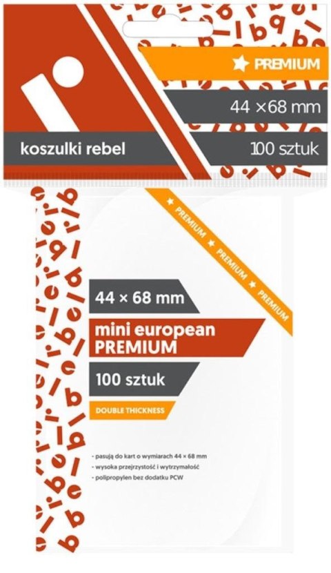 Koszulki Mini European Premium 45x68 (100szt)REBEL Koszulki Mini European Premium 45x68 (100szt)REBEL