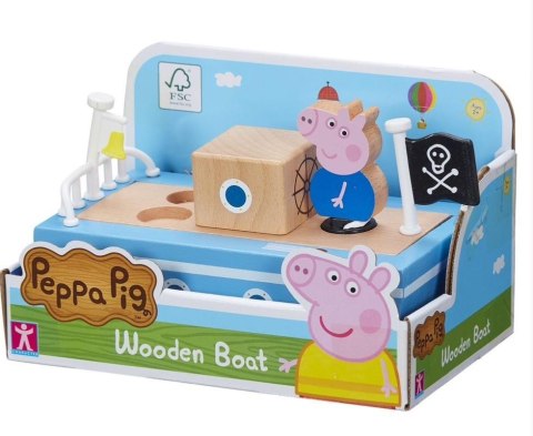 Peppa Pig - Drewniana łódka z figurką Peppa Pig - Drewniana łódka z figurką
