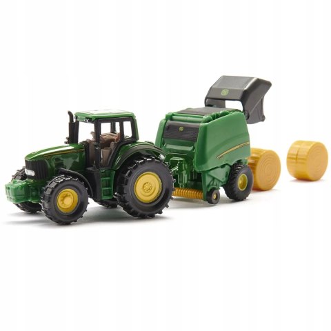 Siku Farmer Traktor z John Deere z prasą metal model S1665 Siku Farmer Traktor z John Deere z prasą metal model S1665