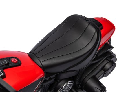 Motorek Chopper FASTER na akumulator dla dzieci Czerwony + Radio FM + Panel audio + LED