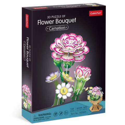 Puzzle 3D Bukiet kwiatów Goździki Puzzle 3D Bukiet kwiatów Goździki