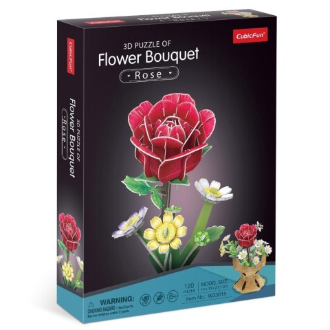 Puzzle 3D Bukiet kwiatów Róże Puzzle 3D Bukiet kwiatów Róże