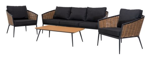 Duży Zestaw Mebli Ogrodowych Aluminiowe Sofa + Dwa Fotele + Stolik Duży Zestaw Mebli Ogrodowych Aluminiowe Sofa + Dwa Fotele + Stolik