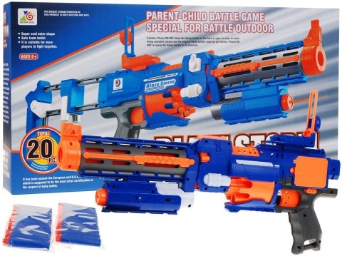 Karabin Pistolet 2w1 dla dzieci 8+ Blaze Storm 20 długich Pocisków z pianki + Celownik laserowy + Kolba Karabin Pistolet 2w1 dla dzieci 8+ Blaze Storm 20 długich Pocisków z pianki + Celownik laserowy + Kolba