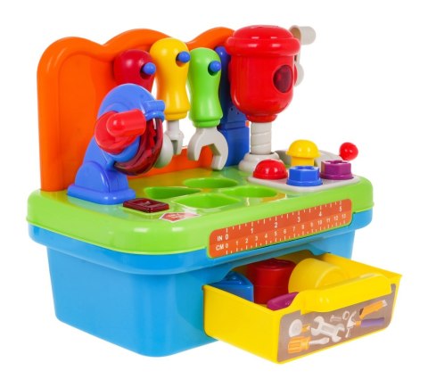 Multifunkcyjny Warsztat dla dzieci 24m+ Sorter + Ruchome Narzędzia + Światła + Dźwięki + Akcesoria Multifunkcyjny Warsztat dla dzieci 24m+ Sorter + Ruchome Narzędzia + Światła + Dźwięki + Akcesoria
