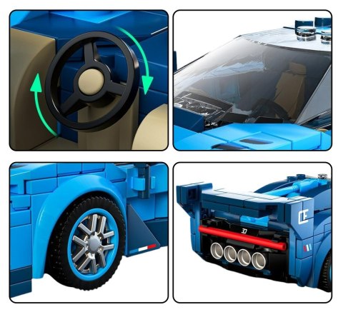 Zestaw Klocków Auto Sportowe 336el. Niebieskie Zestaw Klocków Auto Sportowe 336el. Niebieskie