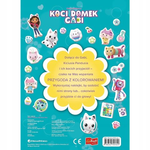 Książecz-kot-ka z dużymi naklejkami kolorowanka Koci domek Gabi Trefl 97641 Książecz-kot-ka z dużymi naklejkami kolorowanka Koci domek Gabi Trefl 97641