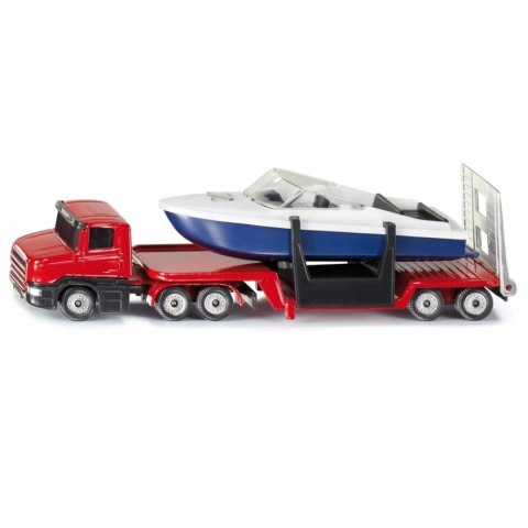 Siku Laweta z łodzią ciężarówka metal model S1613 Siku Laweta z łodzią ciężarówka metal model S1613