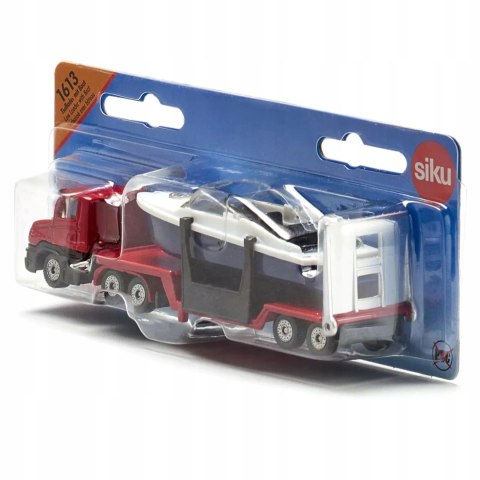 Siku Laweta z łodzią ciężarówka metal model S1613 Siku Laweta z łodzią ciężarówka metal model S1613