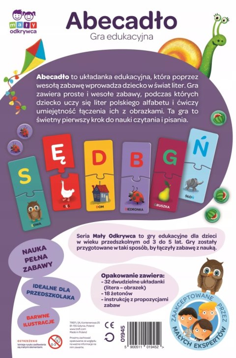 Gra dla dzieci edukacyjna mały odkrywca Abecadło Trefl 01945 Gra dla dzieci edukacyjna mały odkrywca Abecadło Trefl 01945
