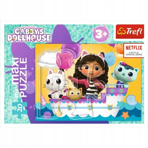 Puzzle 20 MiniMaxi Koci Domek Gabi na łodzi 20 elementów 3+ Trefl 21159 Puzzle 20 MiniMaxi Koci Domek Gabi na łodzi 20 elementów 3+ Trefl 21159