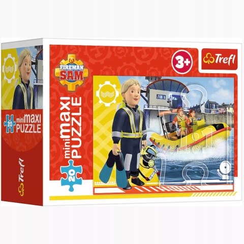 Puzzle 20 miniMAXI Strażak Sam 20 elementów bohaterski Sam 3+ Trefl 21114 Puzzle 20 miniMAXI Strażak Sam 20 elementów bohaterski Sam 3+ Trefl 21114