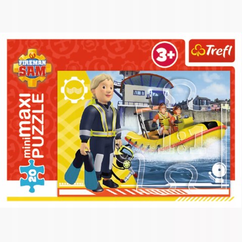Puzzle 20 miniMAXI Strażak Sam 20 elementów bohaterski Sam 3+ Trefl 21114 Puzzle 20 miniMAXI Strażak Sam 20 elementów bohaterski Sam 3+ Trefl 21114