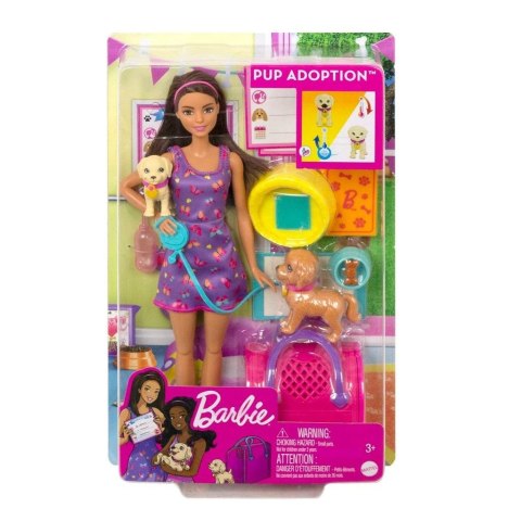 Barbie Adopcja piesków Lalka + akcesoria HKD86 Barbie Adopcja piesków Lalka + akcesoria HKD86
