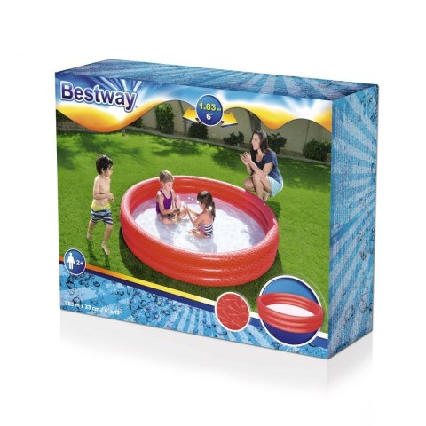 Basen ogrodowy dla dzieci Dmuchany brodzik Czerwony 183x33cm BESTWAY + Łatka naprawcza Basen ogrodowy dla dzieci Dmuchany brodzik Czerwony 183x33cm BESTWAY + Łatka naprawcza