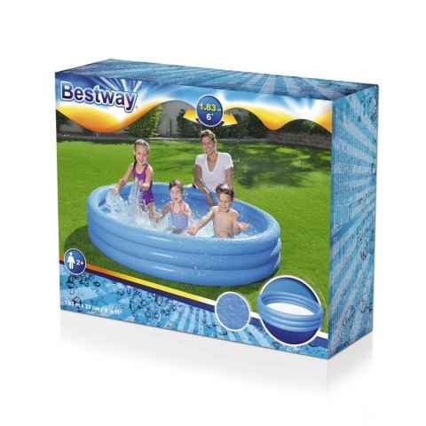 Basen ogrodowy dla dzieci Dmuchany brodzik Niebieski 183x33cm BESTWAY + Łatka naprawcza Basen ogrodowy dla dzieci Dmuchany brodzik Niebieski 183x33cm BESTWAY + Łatka naprawcza